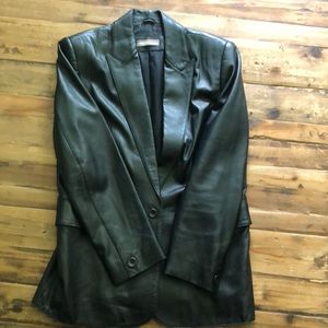 Women’s Black Leather Blazer Style Jacket